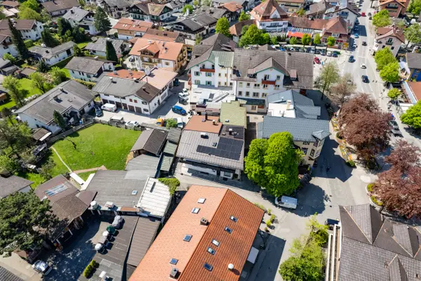 Luftaufnahme vom Bürogebäude
